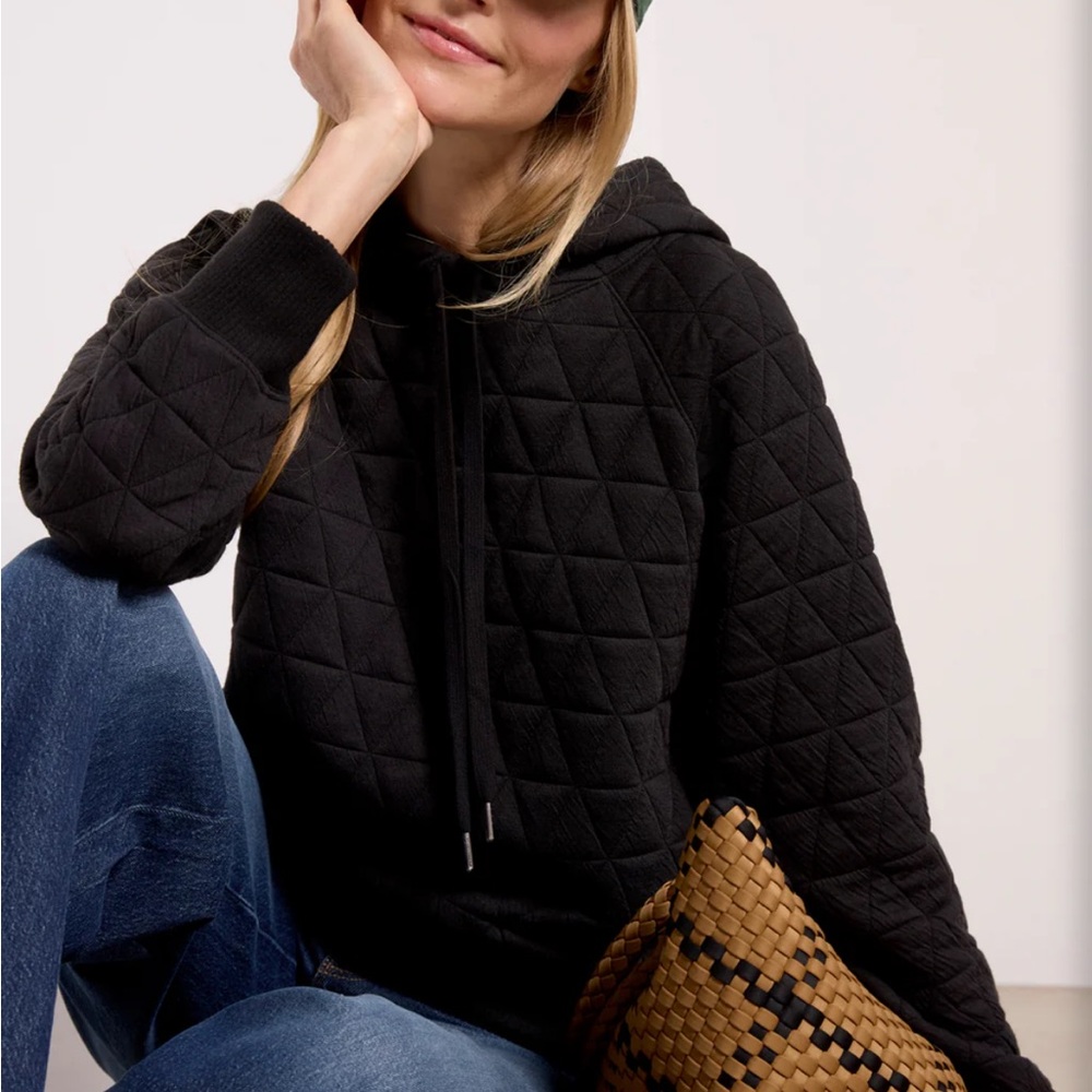 Evereve Lindsay Quilted Sweatshirt Hoodie Small